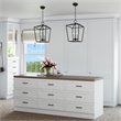 Beaumont Lane Transitional 3-Light Metal Convertible Lantern in Black