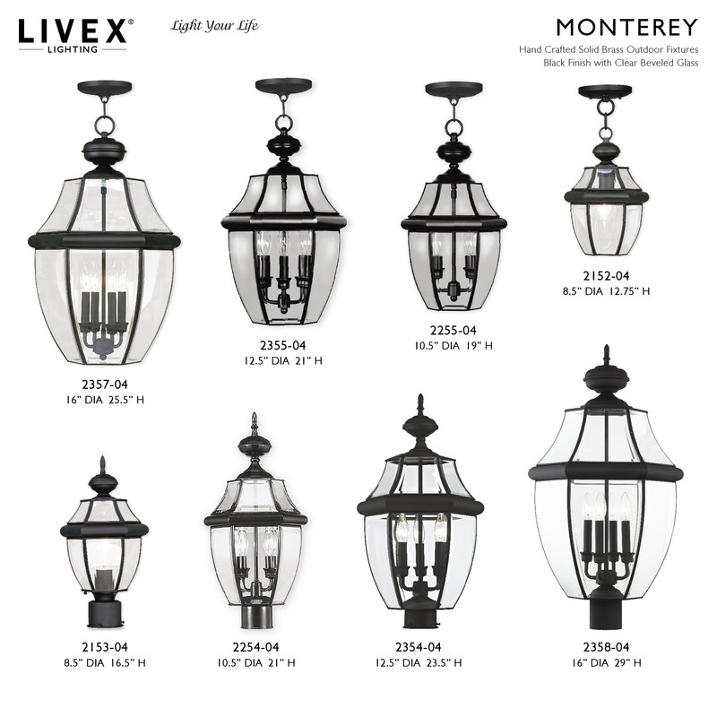 Beaumont Lane Contemporary Brass 1 Light Black Outdoor Lantern