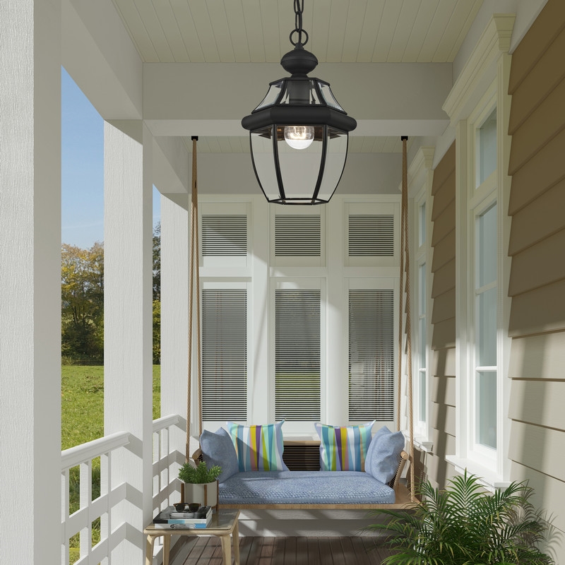 Beaumont Lane Contemporary Brass 1 Light Black Outdoor Lantern