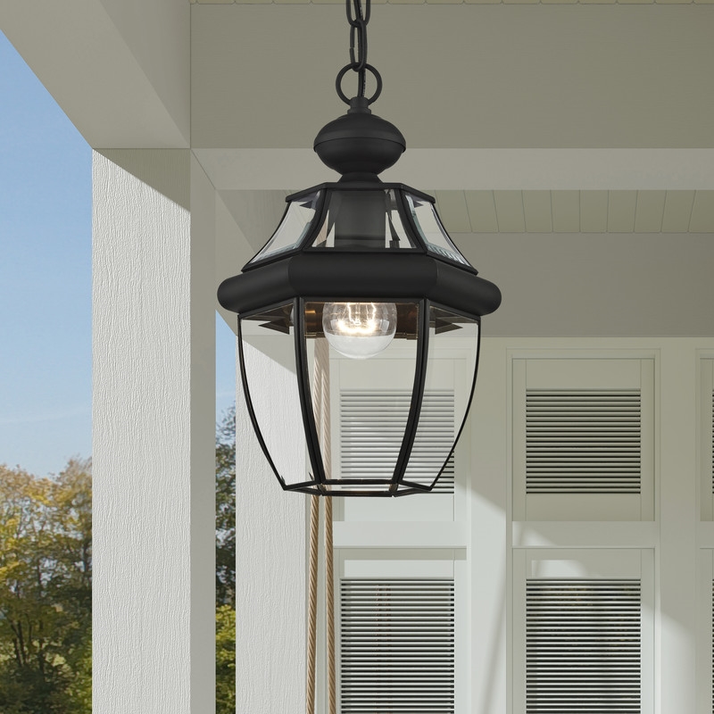 Beaumont Lane Contemporary Brass 1 Light Black Outdoor Lantern