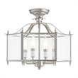 Beaumont Lane Contemporary 4 Light Brushed Nickel Chain Hang/Ceiling Mount