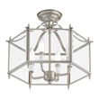 Beaumont Lane Contemporary 4 Light Brushed Nickel Chain Hang/Ceiling Mount