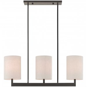 Beaumont Lane Contemporary 3 Light Linear Chandelier in Bronze