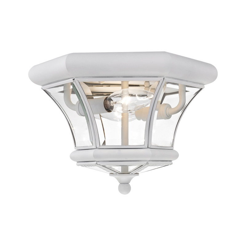 Beaumont Lane Contemporary Brass 2 Light White Ceiling Mount