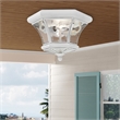 Beaumont Lane Contemporary Brass 2 Light White Ceiling Mount