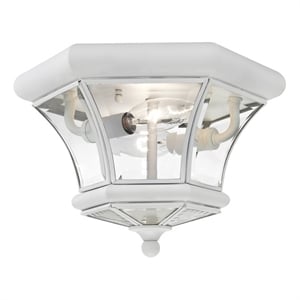 Beaumont Lane Contemporary Brass 2 Light White Ceiling Mount