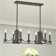 Beaumont Lane Contemporary 9 Light Linear Chandelier in Bronze