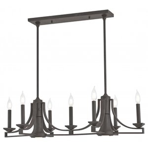 Beaumont Lane Contemporary 9 Light Linear Chandelier in Bronze