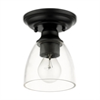 Beaumont Lane Transitional 1-Light Metal & Glass Flush Mount in Black