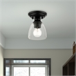 Beaumont Lane Transitional 1-Light Metal & Glass Flush Mount in Black