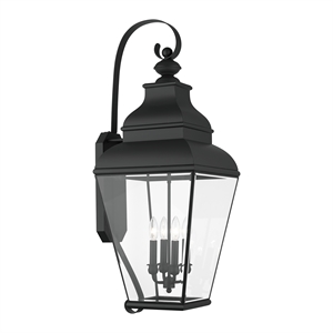 Beaumont Lane Contemporary Brass Outdoor Wall Lantern in Black
