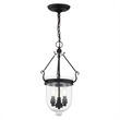 Beaumont Lane Contemporary Steel 3 Light Black Chain Lantern