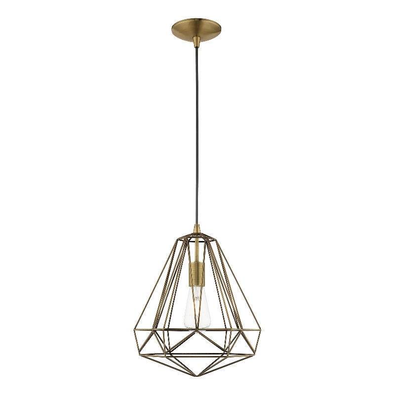 Beaumont Lane 1-Light Farmhouse Metal Single Pendant in Antique Brass