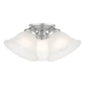 Beaumont Lane Contemporary 3-Light Metal Flush Mount in Satin Nickel