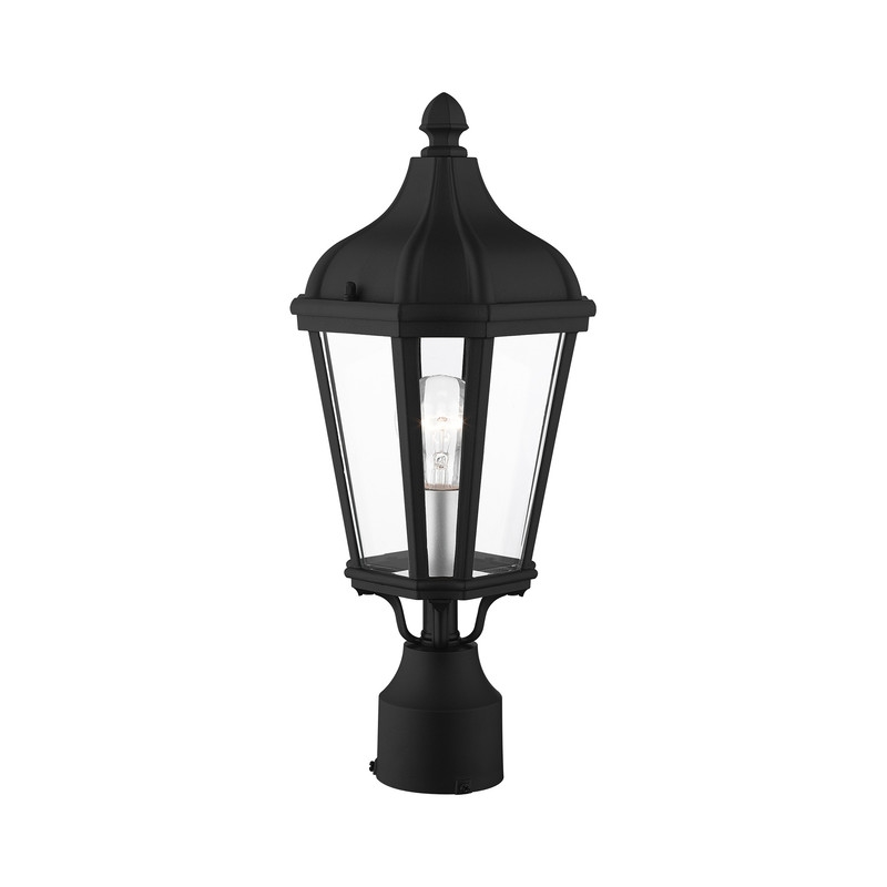 Beaumont Lane Contemporary Outdoor Post Lantern in Textured Black