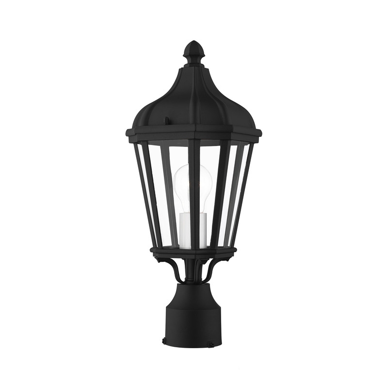 Beaumont Lane Contemporary Outdoor Post Lantern in Textured Black