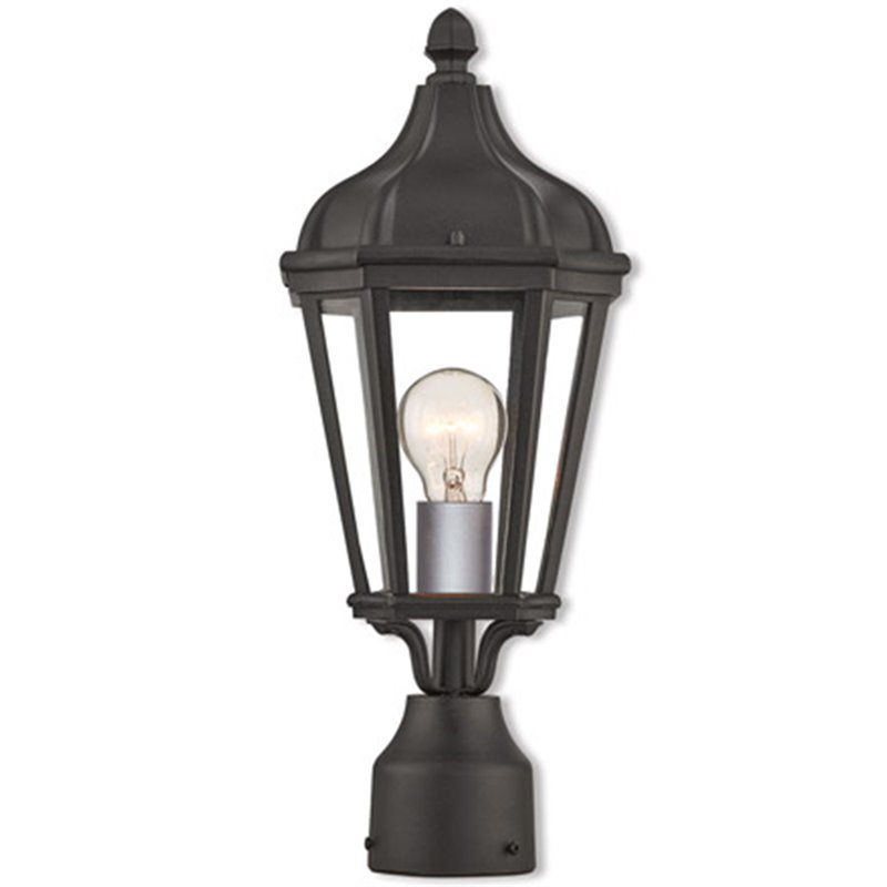 Beaumont Lane Contemporary Outdoor Post Lantern in Textured Black