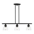 Beaumont Lane Transitional 3-Light Metal Linear Chandelier in Black