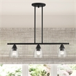 Beaumont Lane Transitional 3-Light Metal Linear Chandelier in Black