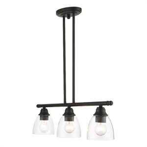 Beaumont Lane Transitional 3-Light Metal Linear Chandelier in Black