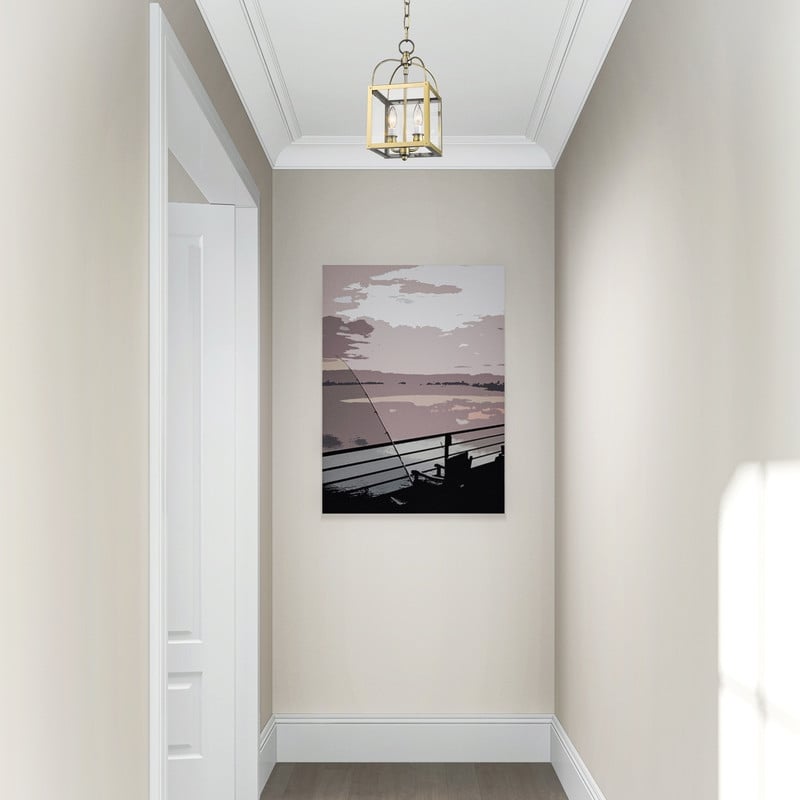 Beaumont Lane Contemporary 2 Light Antique Brass Chain Hang/Ceiling Mount