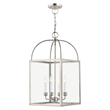Beaumont Lane Contemporary 4 Light Brushed Nickel Chain Lantern