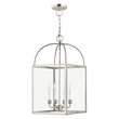 Beaumont Lane Contemporary 4 Light Brushed Nickel Chain Lantern