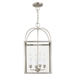 Beaumont Lane Contemporary 4 Light Brushed Nickel Chain Lantern