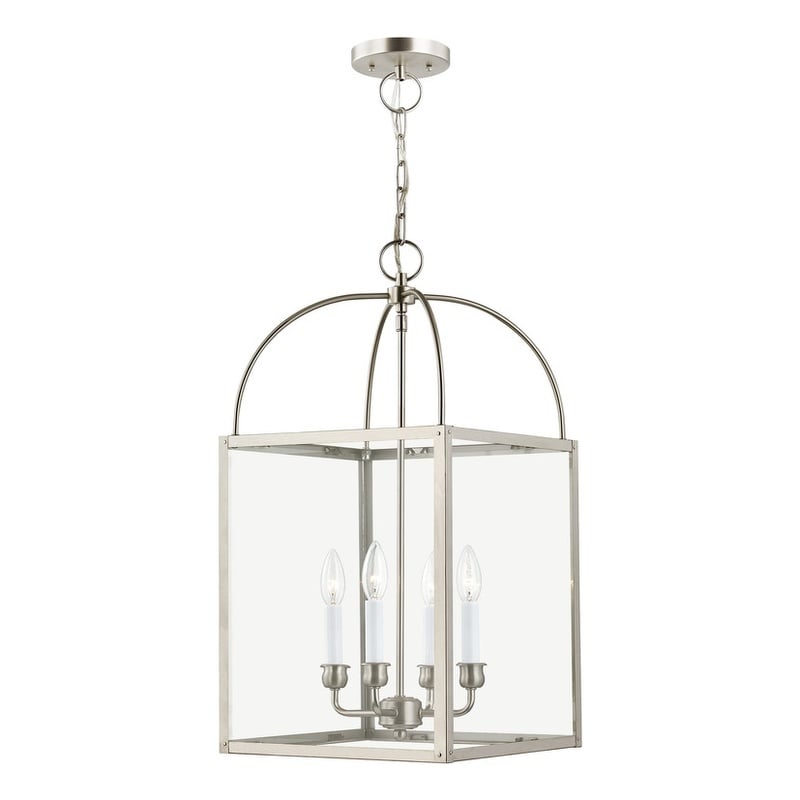 Beaumont Lane Contemporary 4 Light Brushed Nickel Chain Lantern