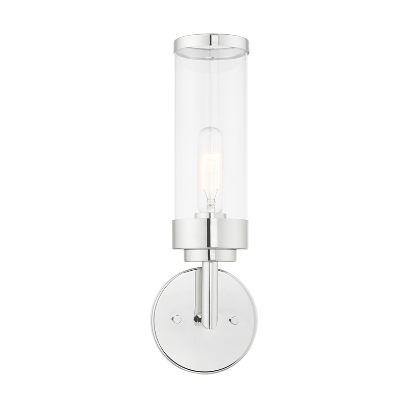 Beaumont Lane Modern 1-Light Metal ADA Wall Sconce in Polished Chrome