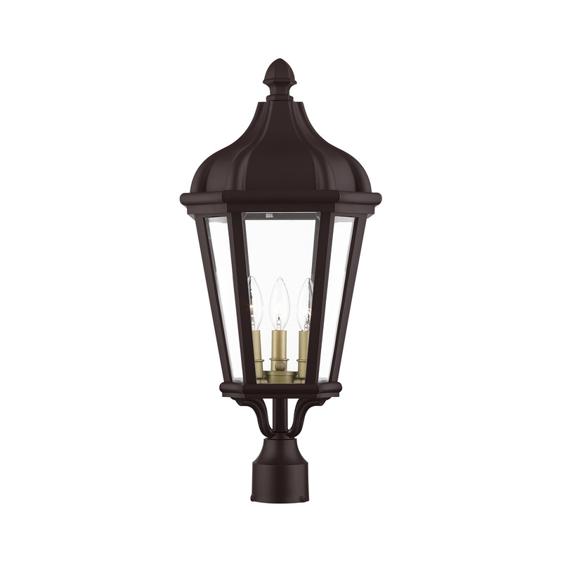 Beaumont Lane Contemporary 3 Light Outdoor Post Lantern in Bronze