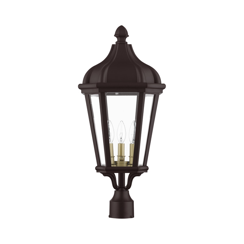 Beaumont Lane Contemporary 3 Light Outdoor Post Lantern in Bronze