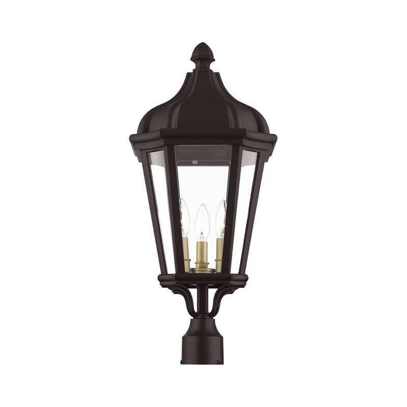 Beaumont Lane Contemporary 3 Light Outdoor Post Lantern in Bronze