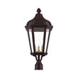 Beaumont Lane Contemporary 3 Light Outdoor Post Lantern in Bronze