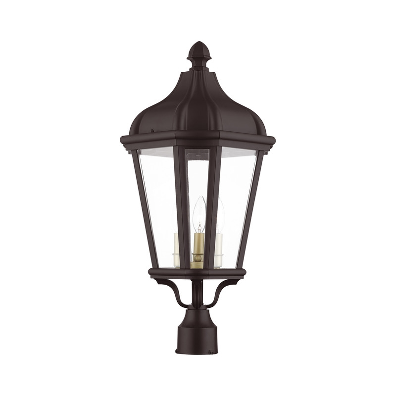 Beaumont Lane Contemporary 3 Light Outdoor Post Lantern in Bronze