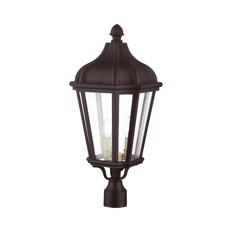 Beaumont Lane Contemporary 3 Light Outdoor Post Lantern in Bronze