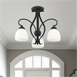 Beaumont Lane Contemporary 3 Light Black Convertible Chandelier/Semi Flush