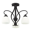 Beaumont Lane Contemporary 3 Light Black Convertible Chandelier/Semi Flush