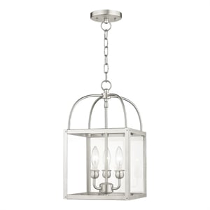 Beaumont Lane Contemporary 3 Light Brushed Nickel Chain Hang/Ceiling Mount