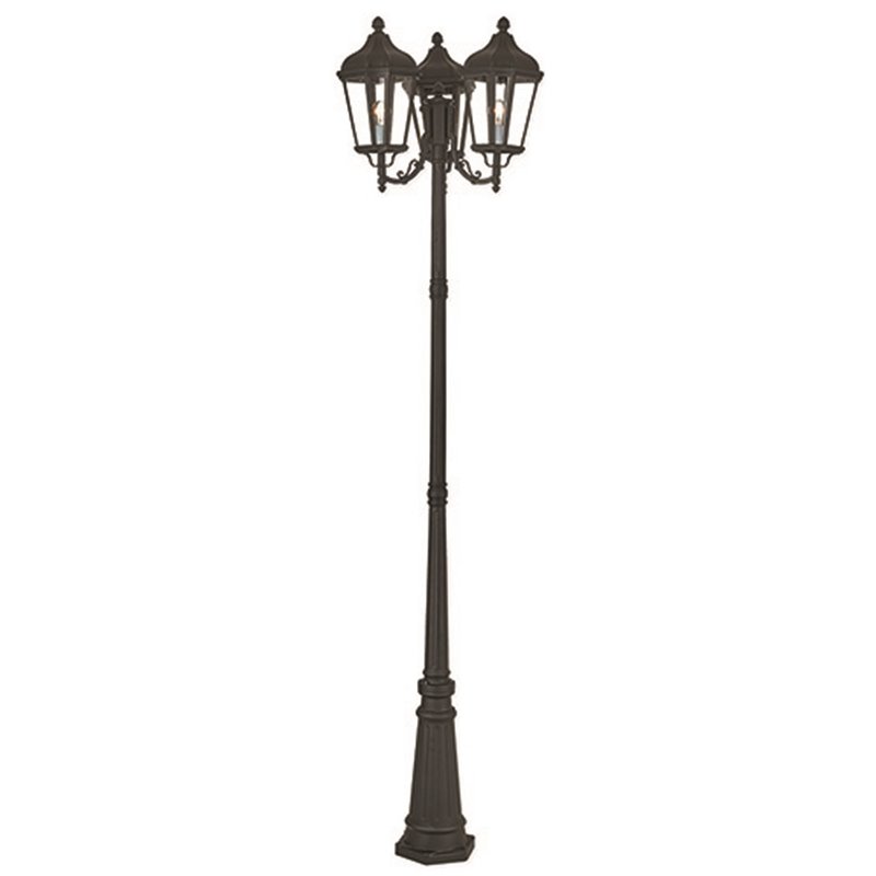 Beaumont Lane Contemporary 3 Light Outdoor Post Lantern in Textured Black