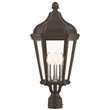 Beaumont Lane Contemporary 3 Light Outdoor Post Lantern in Textured Black