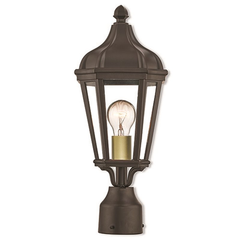 Beaumont Lane Contemporary Aluminum Outdoor Post Lantern in Bronze