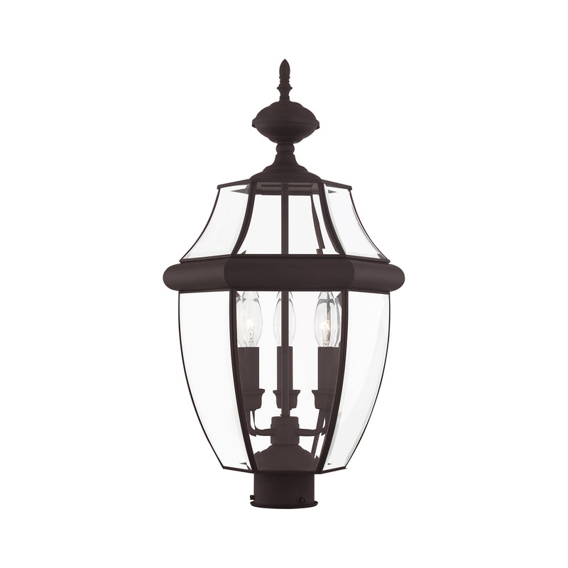 Beaumont Lane Contemporary 3 Light Bronze Outdoor Post Top Lantern