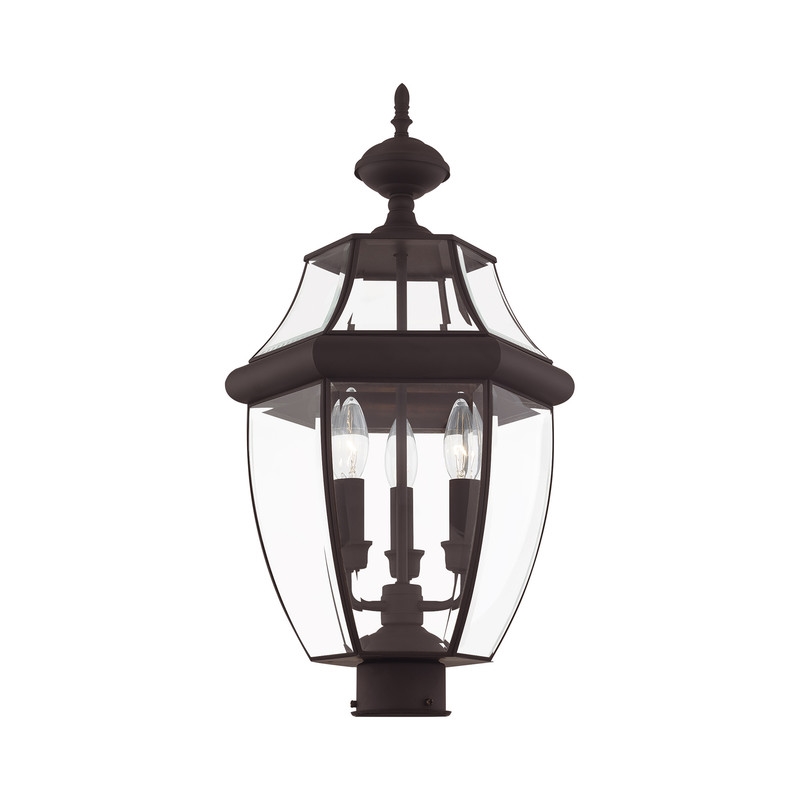 Beaumont Lane Contemporary 3 Light Bronze Outdoor Post Top Lantern
