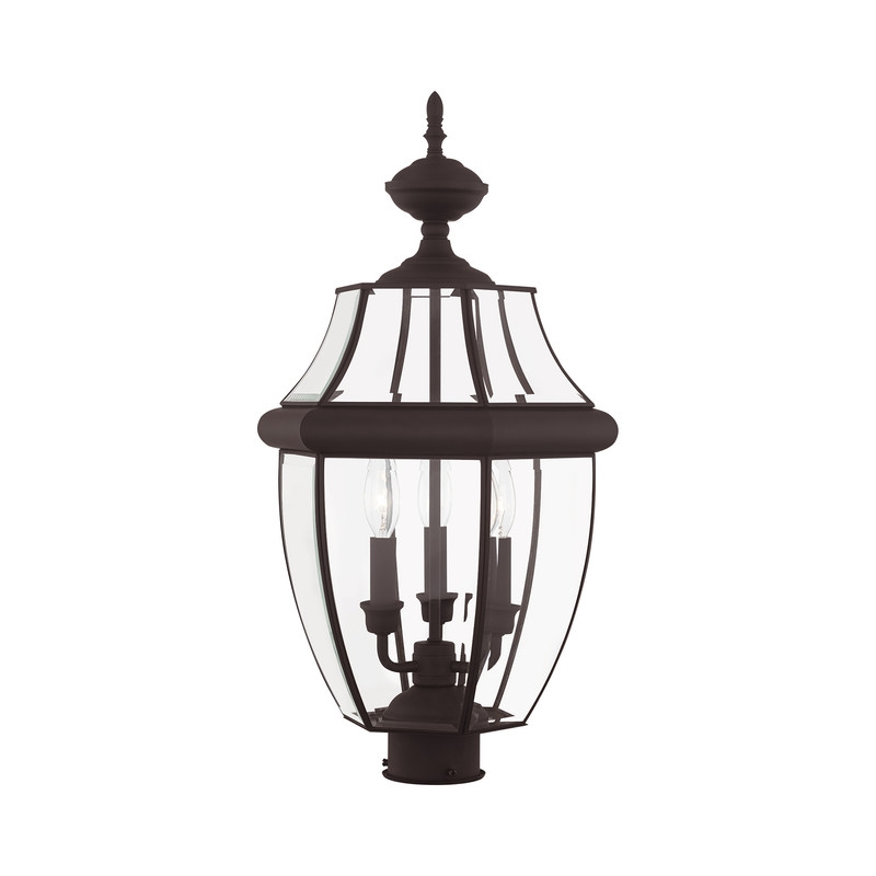 Beaumont Lane Contemporary 3 Light Bronze Outdoor Post Top Lantern