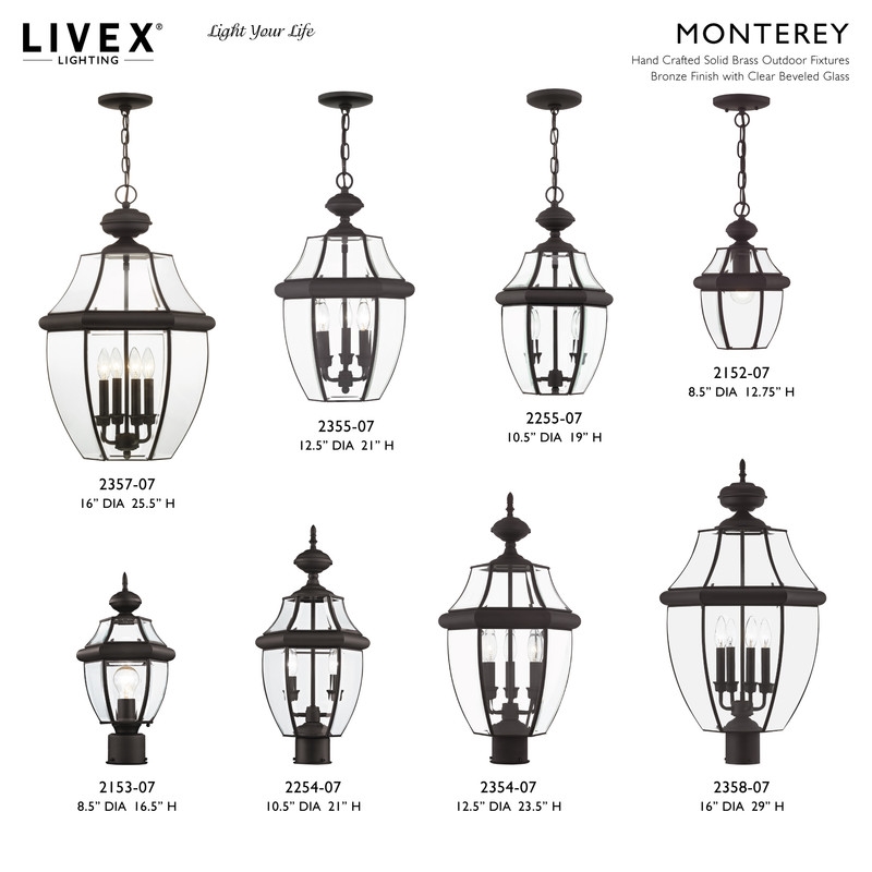 Beaumont Lane Contemporary 3 Light Bronze Outdoor Post Top Lantern