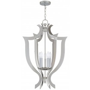 Beaumont Lane Contemporary 5 Light Chandelier in Polished Chrome