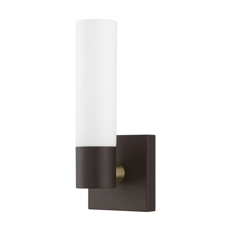 Beaumont Lane Contemporary 1-Light Twist Lock Metal Single Sconce in Bronze
