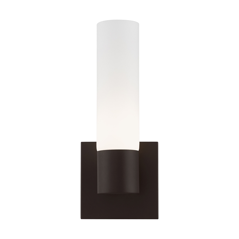 Beaumont Lane Contemporary 1-Light Twist Lock Metal Single Sconce in Bronze