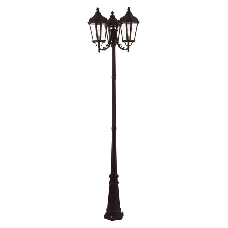 Beaumont Lane Contemporary 3 Light Outdoor Post Lantern in Bronze